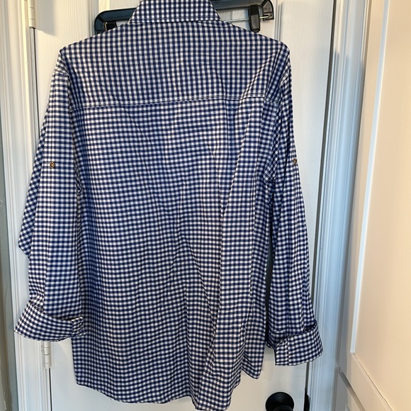 Blue white checkered dress shirt 3XL - Picture 4 of 4